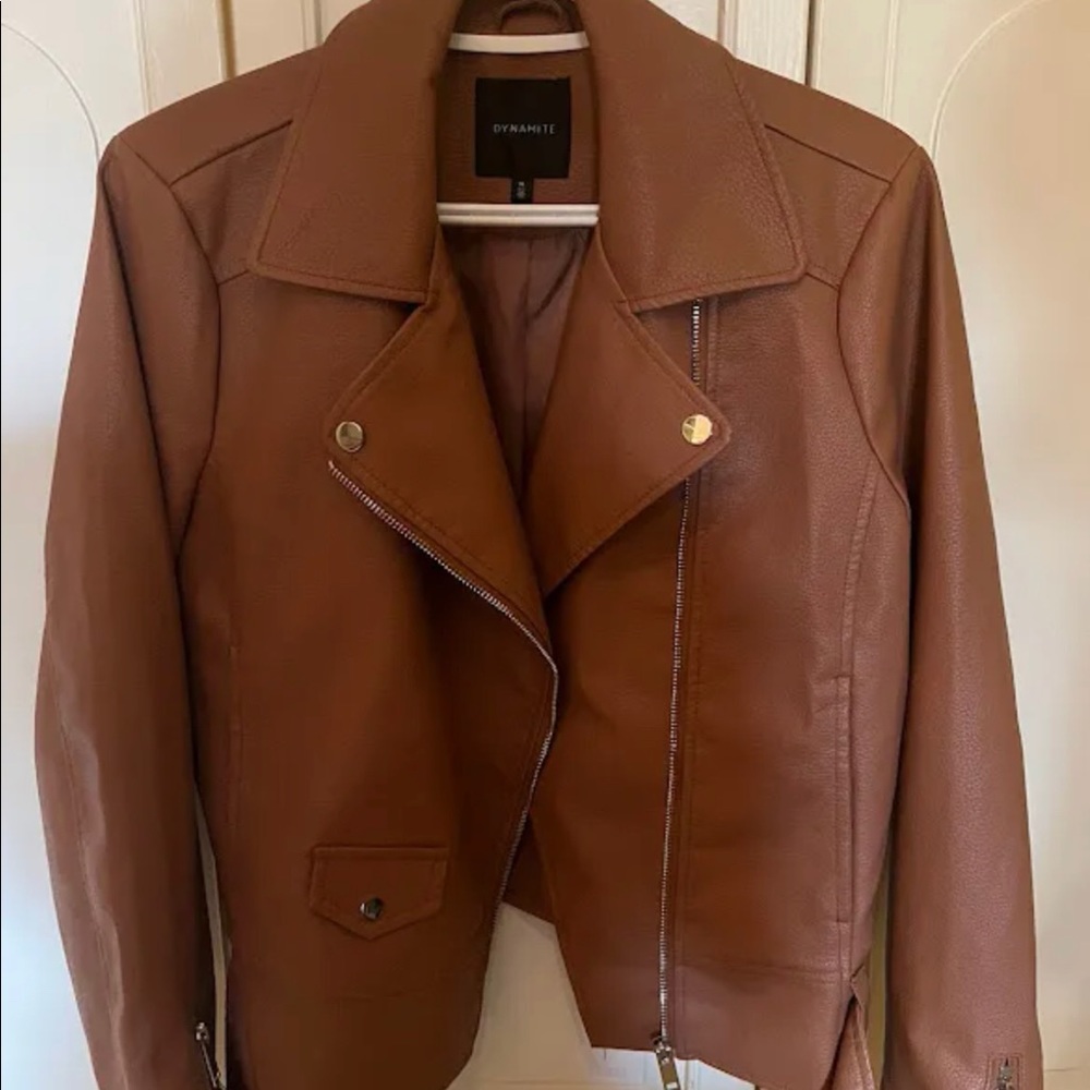 Faux leather Moto lightweight jacket